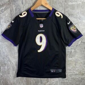 Nike Baltimore Ravens #9 Justin Tucker Woman's  L BLACK Jersey XLVII SB CHAMPION